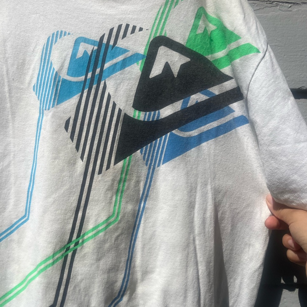Graphic Tee with Blue and Green Accents